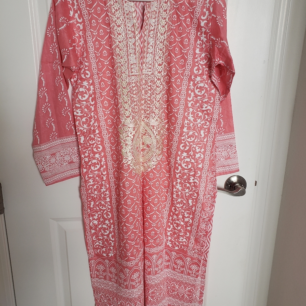 Embroidered Midi Length Dress